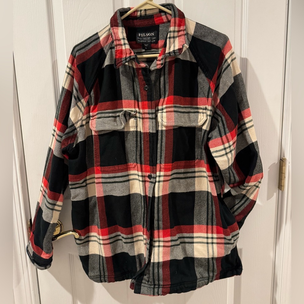 Women’s Filson Red and Black Checkered Shirt Jacket